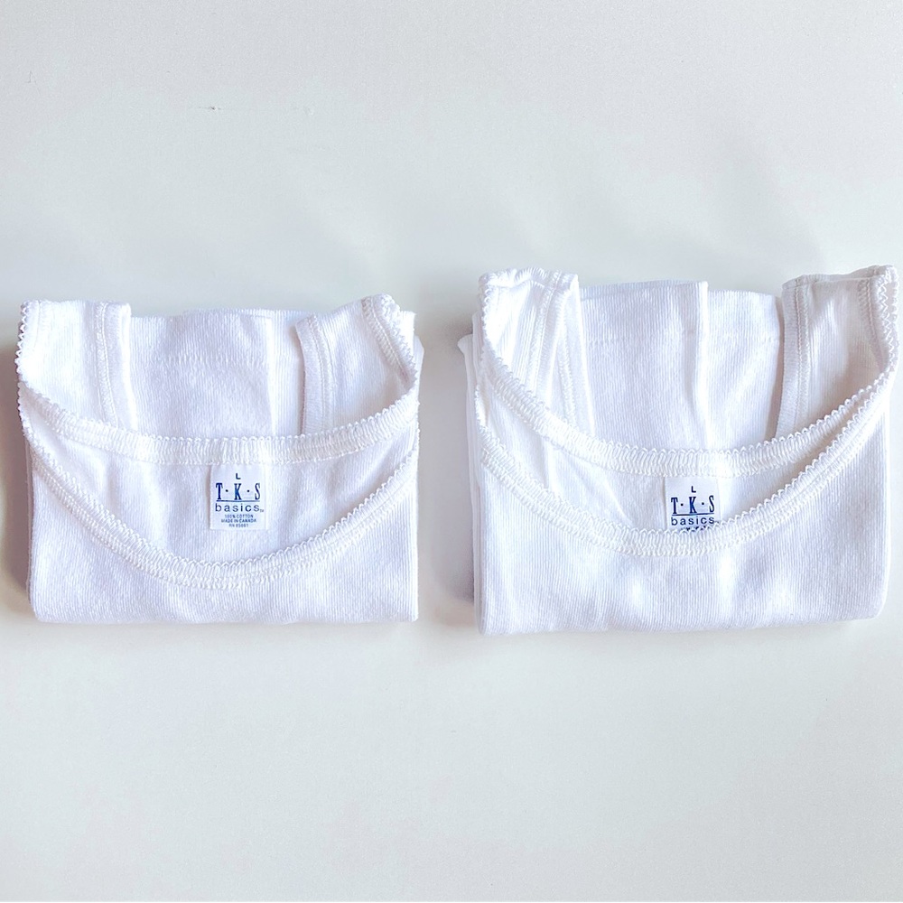 Women’s Set of 2 (two) TKS White Cotton Soft Tank Tops